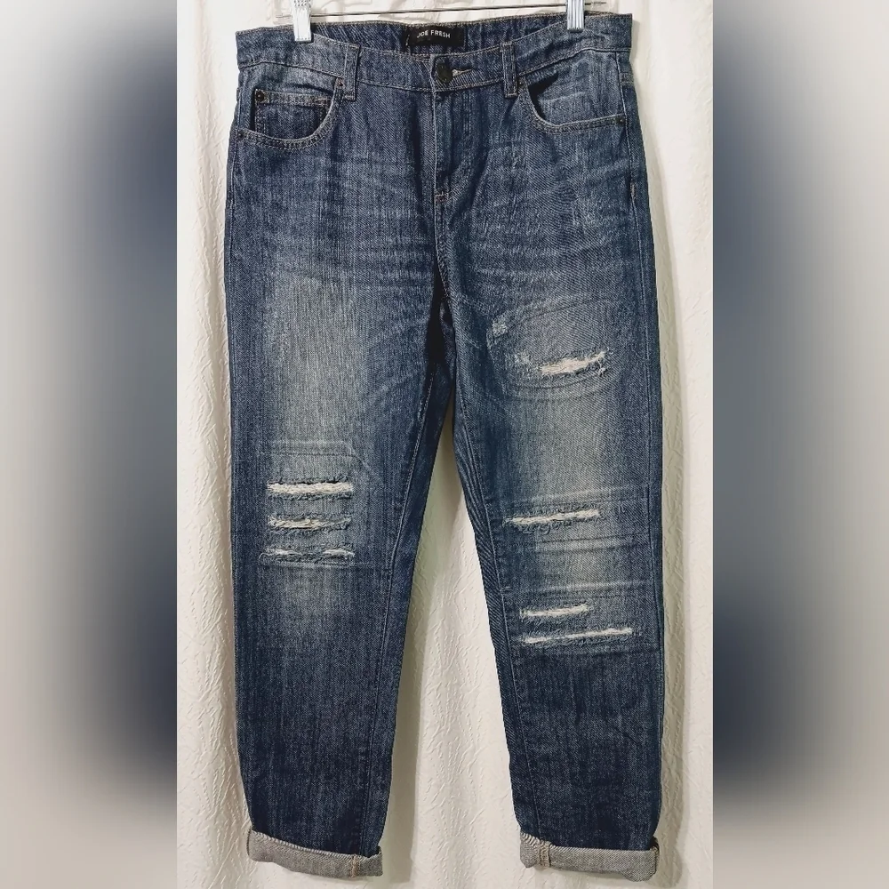 EUC Joe Fresh Distressed Boyfriend Jeans Size 27